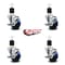 Service Caster 3'' Solid Poly Swivel 1-7/8'' Expanding Stem Caster Set with Brake, 4PK SCC-EX20S314-SPUS-TLB-178-4 - alternate 2